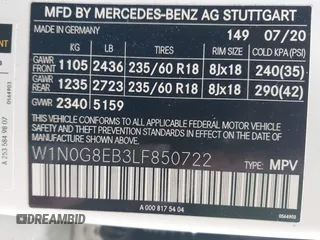 2020 Mercedes-Benz GLC 300 z VIN W1N0G8EB3LF850722, wystawiony jako IAAI lot #42143874 z przebiegiem 71 312 mil mil oraz . Historia ofert i sprzedaży dostępna na DreamBid. Obrazek 9.