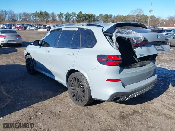 2025 BMW X5 M60i with VIN 5UX33EU08S9X68091, listed as a IAAI auction lot 41246321 with 10 mi miles. Bid and sale history available at carsss.com. Image 3.