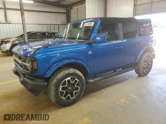 2023 Ford Bronco with VIN 1FMEE5DP2PLB16154, listed as a Copart auction lot 63138085 with 39,193 mi miles and Salvage title. Bid and sale history available at DreamBid. Image 1.