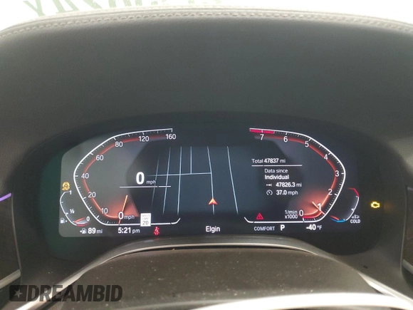 2021 BMW 7 Series 740i with VIN WBA7T2C09MCF07657, listed as a Copart auction lot 44993824 with 47,837 mi miles and Non repairable. Bid and sale history available at DreamBid. Image 9.