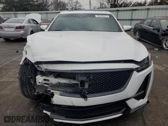 2021 Cadillac CT5 V-Series with VIN 1G6DV5RW6M0144314, listed as a Copart auction lot 45296315 with 35,030 mi miles and Salvage title. Bid and sale history available at DreamBid. Image 5.