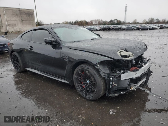 2025 BMW M4 Competition with VIN WBS23HK00SCT37239, listed as a Copart auction lot 82076914 with 2,868 mi miles and Salvage Title. Bid and sale history available at carsss.com. Image 4.