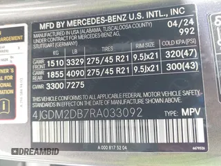 2024 Mercedes-Benz EQS 450+ z VIN 4JGDM2DB7RA033092, wystawiony jako IAAI lot #41667661 z przebiegiem Nie podano mil oraz . Historia ofert i sprzedaży dostępna na DreamBid. Obrazek 9.