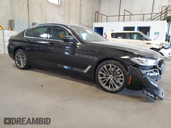 2021 BMW 5 Series 530i xDrive with VIN WBA13BJ01MCF15454, listed as a Copart auction lot 56922345 with 115,667 mi miles and Salvage title. Bid and sale history available at DreamBid. Image 4.