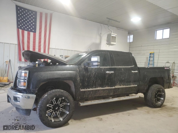 2014 Chevrolet Silverado 1500 LT with VIN 3GCUKREC4EG413190, listed as a Copart auction lot 49233565 with 107,378 mi miles and Salvage Title. Bid and sale history available at carsss.com. Image 1.