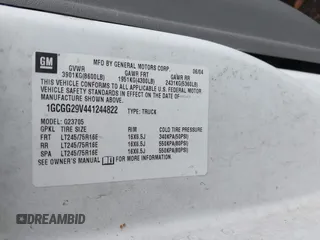 2004 Chevrolet Express Cargo Van with VIN 1GCGG29V441244822, listed as a IAAI auction lot 41636561 with 1 mi miles. Bid and sale history available at carsss.com. Image 9.