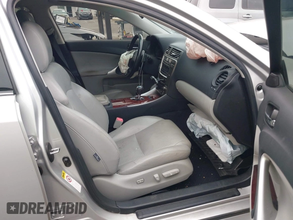 2006 Lexus IS 350 with VIN JTHBE262X65001939, listed as a IAAI auction lot 42454686 with 186,536 mi miles and . Bid and sale history available at DreamBid. Image 5.