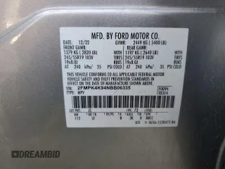 2022 Ford Edge Titanium with VIN 2FMPK4K94NBB06335, listed as a Copart auction lot 53460435 with 53,454 mi miles and Non Repairable. Bid and sale history available at carsss.com. Image 13.
