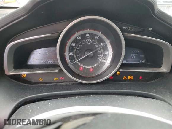 2016 Mazda 3 i Sport with VIN JM1BM1T70G1309807, listed as a Copart auction lot 47863765 with 195,799 mi miles and Salvage Title. Bid and sale history available at DreamBid. Image 9.