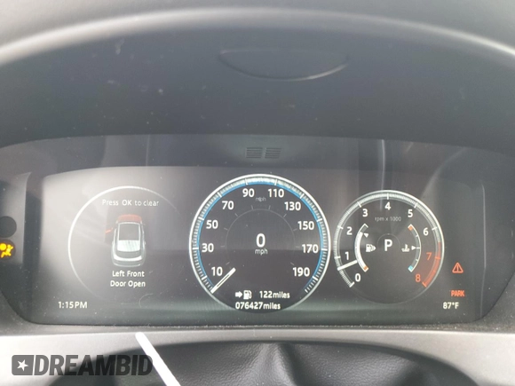 2017 Jaguar F-Pace 35t R-Sport with VIN SADCL2BVXHA047121, listed as a Copart auction lot 57283345 with 76,427 mi miles and Salvage title. Bid and sale history available at DreamBid. Image 9.