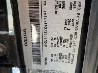 2005 Volvo XC90 with VIN YV1CY592251147049, listed as a Copart auction lot 59887064 with 0 mi miles and Salvage Title. Bid and sale history available at carsss.com. Image 13.