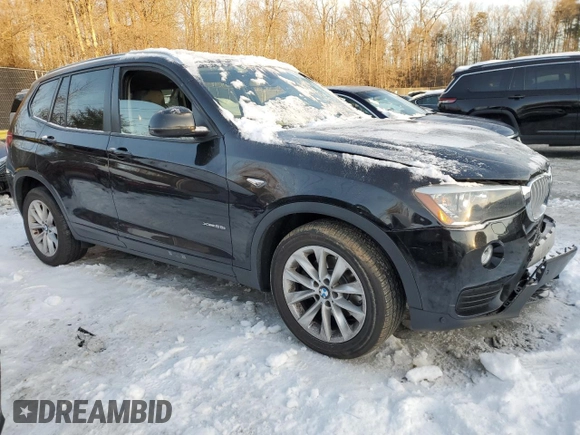 2016 BMW X3 xDrive28i with VIN 5UXWX9C56G0D72472, listed as a Copart auction lot 87947105 with 108,023 mi miles and Salvage Title. Bid and sale history available at DreamBid. Image 4.