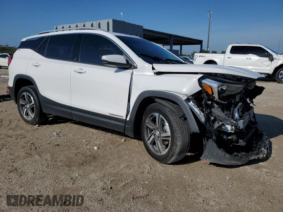 2020 GMC Terrain SLT with VIN 3GKALPEV4LL244089, listed as a Copart auction lot 50227825 with 77,346 mi miles and Salvage Title. Bid and sale history available at carsss.com. Image 4.
