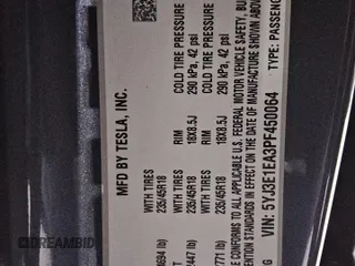 2023 Tesla Model 3 с VIN 5YJ3E1EA3PF450064, выставлен на аукционе Copart как лот 64900735 с пробегом 125 848 миль миль и Чистый • Clean title. История ставок и продаж доступна на DreamBid. Изображение 12.