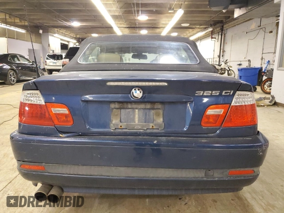 2005 BMW 3 Series 325Ci with VIN WBABW33465PL37310, listed as a Copart auction lot 49470975 with 155,995 mi miles and Salvage title. Bid and sale history available at DreamBid. Image 6.