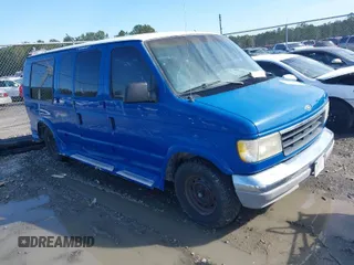 1992 Ford Econoline Cargo with VIN 1FDEE14H4NHB17176, listed as a IAAI auction lot 41575489 with 166,449 mi miles and . Bid and sale history available at DreamBid. Image 1.
