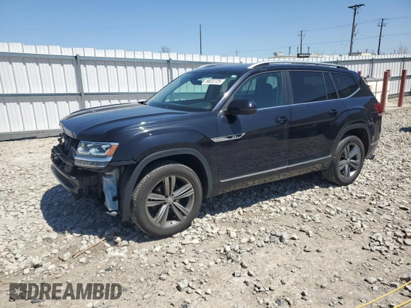 2019 Volkswagen Atlas SEL R-Line with VIN 1V2RR2CA2KC564925, listed as a Copart auction lot 56022725 with 111,822 mi miles and Salvage title. Bid and sale history available at DreamBid. Image 1.