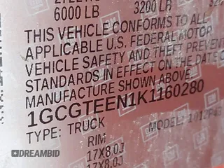 2019 Chevrolet Colorado 4WD ZR2 z VIN 1GCGTEEN1K1160280, wystawiony jako IAAI lot #41166240 z przebiegiem 71 529 mil mil oraz . Historia ofert i sprzedaży dostępna na DreamBid. Obrazek 9.
