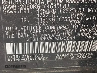 2020 Toyota RAV4 LE with VIN 2T3H1RFV5LW075011, listed as a IAAI auction lot 41865056 with 134,482 mi miles and . Bid and sale history available at DreamBid. Image 9.