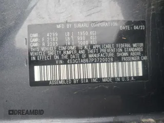 2023 Subaru Impreza with VIN 4S3GTAB67P3720028, listed as a Copart auction lot 44636705 with 46,111 mi miles and Salvage title. Bid and sale history available at DreamBid. Image 14.