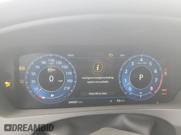 2020 Jaguar F-Pace SVR with VIN SADCZ2EE3LA617687, listed as a Copart auction lot 56555285 with 49,307 mi miles and Salvage Title. Bid and sale history available at DreamBid. Image 9.