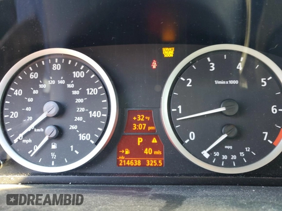 2006 BMW 5 Series 550i with VIN WBANB53596CP03184, listed as a Copart auction lot 88574495 with 214,638 mi miles and Salvage Title. Bid and sale history available at DreamBid. Image 9.