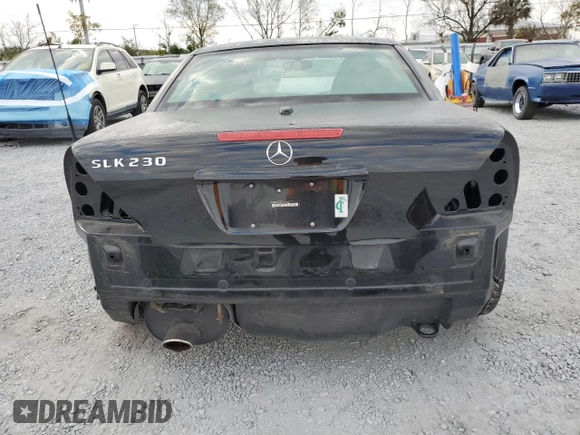 2002 Mercedes-Benz SLK-Class 2.3L Kompressor with VIN WDBKK49F82F266706, listed as a Copart auction lot 43707845 with 53,334 mi miles and Salvage Title. Bid and sale history available at carsss.com. Image 6.