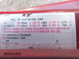 2001 Kia Sephia z VIN KNAFB121715045535, wystawiony jako IAAI lot #41765390 z przebiegiem 128 815 mil mil oraz . Historia ofert i sprzedaży dostępna na DreamBid. Obrazek 9.