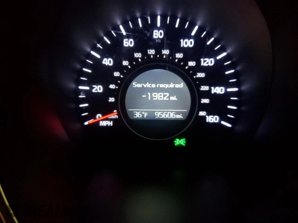 2015 Kia Optima LX with VIN KNAGM4A75F5640302, listed as a Copart auction lot 43641325 with 95,606 mi miles and Salvage Title. Bid and sale history available at DreamBid. Image 9.