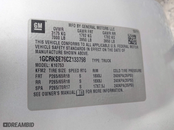 2012 Chevrolet Silverado 1500 LT with VIN 1GCRKSE76CZ133798, listed as a IAAI auction lot 41483292 with 157,877 mi miles. Bid and sale history available at carsss.com. Image 9.