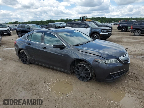 2015 Acura TLX Advance with VIN 19UUB2F71FA013663, listed as a Copart auction lot 58740755 with 102,031 mi miles and Salvage title. Bid and sale history available at DreamBid. Image 4.