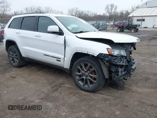 2016 Jeep Grand Cherokee Limited 75th Anniversary with VIN 1C4RJFBG5GC377529, listed as a IAAI auction lot 41961815 with 136,297 mi miles and . Bid and sale history available at DreamBid. Image 1.