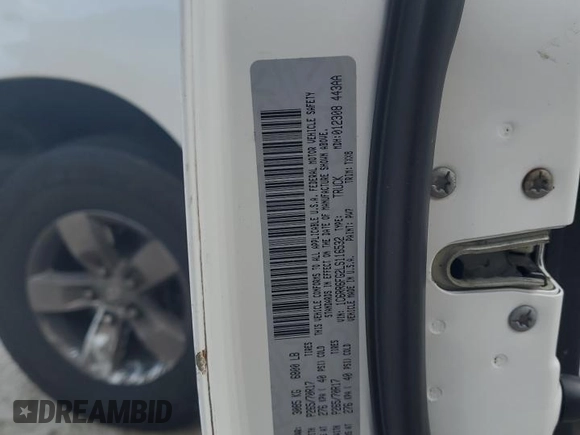 2020 Ram 1500 Classic Tradesman with VIN 1C6RR6FG2LS116532, listed as a Copart auction lot 65825754 with 114,219 mi miles and Salvage Title. Bid and sale history available at carsss.com. Image 12.