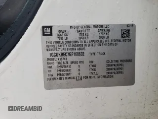 2016 Chevrolet Silverado 1500 LT with VIN 1GCUKREC7GF168602, listed as a Copart auction lot 45190595 with 77,724 mi miles and Salvage Title. Bid and sale history available at DreamBid. Image 14.
