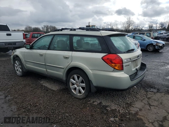 2006 Subaru Legacy Outback Limited with VIN 4S4BP62C167360968, listed as a Copart auction lot 47484445 with 186,179 mi miles and Salvage title. Bid and sale history available at DreamBid. Image 2.