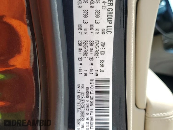 2014 Jeep Grand Cherokee Laredo with VIN 1C4RJEAGXEC160132, listed as a Copart auction lot 55599615 with 127,541 mi miles and Clean Title. Bid and sale history available at DreamBid. Image 13.