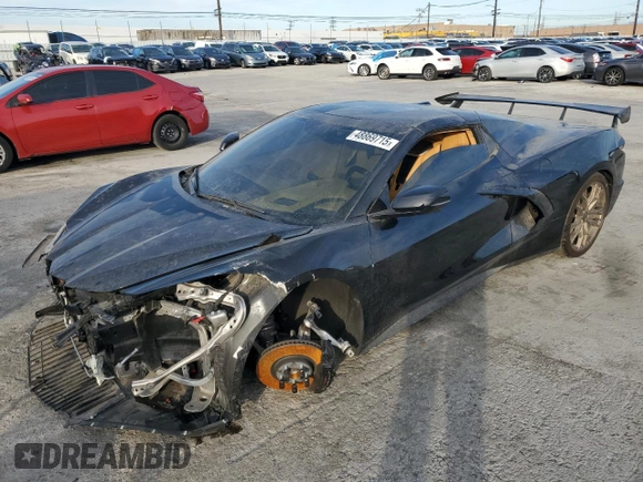 2023 Chevrolet Corvette 3LT z VIN 1G1YC3D41P5141299, wystawiony jako Copart lot #48869715 z przebiegiem 9 503 mil mil oraz Szkoda całkowita • Salvage title. Historia ofert i sprzedaży dostępna na DreamBid. Obrazek 1.