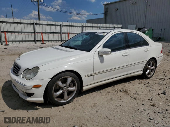 2006 Mercedes-Benz C 230 Sport with VIN WDBRF52H76F796255, listed as a Copart auction lot 52890765 with 195,310 mi miles and Salvage Title. Bid and sale history available at carsss.com. Image 1.