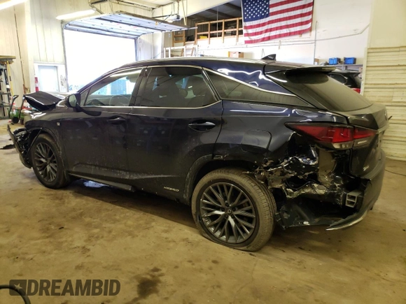 2021 Lexus RX with VIN 2T2YGMDA4MC072030, listed as a Copart auction lot 44034824 with 43,791 mi miles. Bid and sale history available at carsss.com. Image 2.