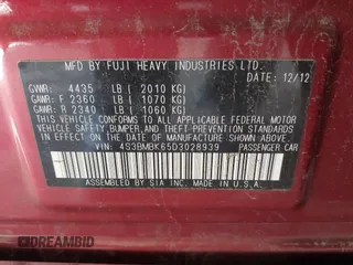 2013 Subaru Legacy Limited with VIN 4S3BMBK65D3028939, listed as a IAAI auction lot 41224299 with 260,224 mi miles and . Bid and sale history available at DreamBid. Image 9.