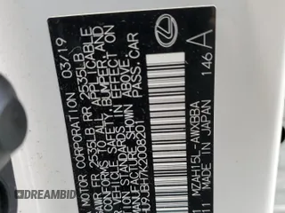 2019 Lexus UX 250h с VIN JTHU9JBH7K2008201, выставлен на аукционе Copart как лот 52631115 с пробегом 37 395 миль миль и Списание • Salvage title. История ставок и продаж доступна на DreamBid. Изображение 13.