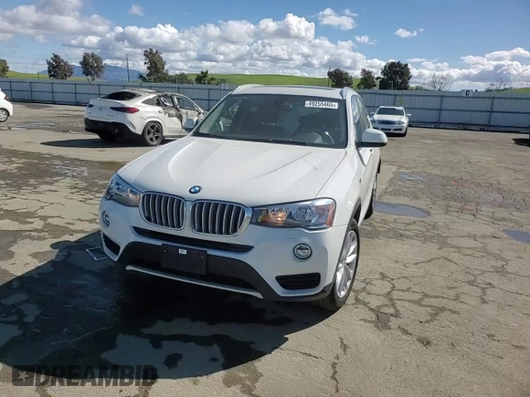 2017 BMW X3 sDrive28i with VIN 5UXWZ7C54H0U47165, listed as a Copart auction lot 49255465 with 57,242 mi miles and Salvage Title. Bid and sale history available at DreamBid. Image 12.
