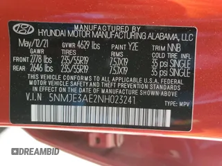 2022 Hyundai Tucson Limited with VIN 5NMJE3AE2NH023241, listed as a Copart auction lot 52514045 with 29,673 mi miles and Salvage Title. Bid and sale history available at carsss.com. Image 12.
