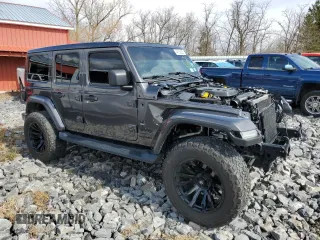 2022 Jeep Wrangler Unlimited Sahara with VIN 1C4HJXEN9NW191371, listed as a Copart auction lot 44553585 with 38,167 mi miles and Salvage title. Bid and sale history available at DreamBid. Image 4.