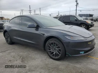 2025 Tesla Model 3 Long Range with VIN 5YJ3E1EA3SF941792, listed as a Copart auction lot 55505795 with 2,813 mi miles and Salvage title. Bid and sale history available at DreamBid. Image 4.