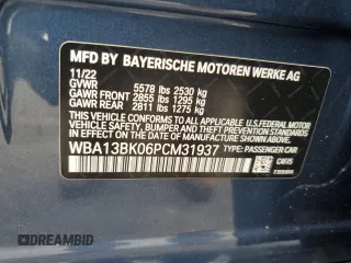 2023 BMW 5 Series M550i xDrive with VIN WBA13BK06PCM31937, listed as a Copart auction lot 66490494 with 24,972 mi miles and Salvage title. Bid and sale history available at DreamBid. Image 12.
