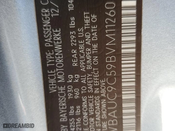 2011 BMW 1 Series 135i with VIN WBAUC9C59BVM11260, listed as a Copart auction lot 86721684 with 56,914 mi miles and Salvage Title. Bid and sale history available at carsss.com. Image 12.