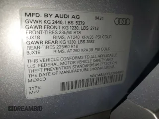 2024 Audi Q5 Premium z VIN WA1ABAFY1R2094807, wystawiony jako Copart lot #60664375 z przebiegiem 2 632 mil mil oraz Szkoda całkowita • Salvage title. Historia ofert i sprzedaży dostępna na DreamBid. Obrazek 13.