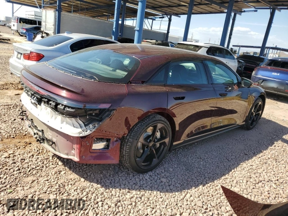 2024 Lucid Air Pure z VIN 50EA1PGA8RA001327, wystawiony jako Copart lot #74682774 z przebiegiem 3284 mil mil oraz Szkody całkowita. Historia ofert i sprzedaży dostępna na DreamBid. Obrazek 3.