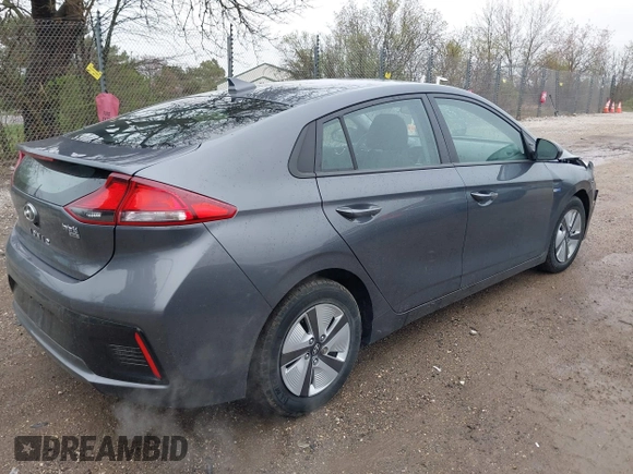 2019 Hyundai Ioniq Blue with VIN KMHC65LC7KU117578, listed as a IAAI auction lot 42173054 with 80,541 mi miles and . Bid and sale history available at DreamBid. Image 4.